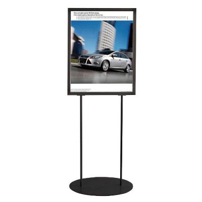 22"w x 28"h Oval Poster Display Stand - Black Double Sided