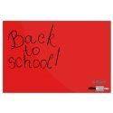 Magnetic Glass Board Red, 23.63" x 35.44" With A Pen & 4 Magnetic Pins