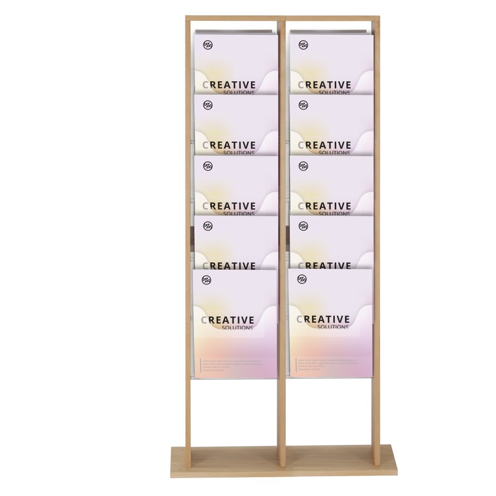 Natural Wood Free Standing Magazine Rack - Displays Market