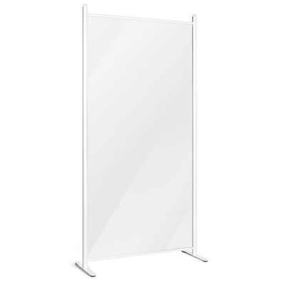 Clear wall separator with white frame