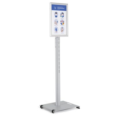 pedestal-outdoor-sign-holder-silver-11x17-inch-aluminum-snap-poster-frame-floor-standing-roll-on-wheels (1)